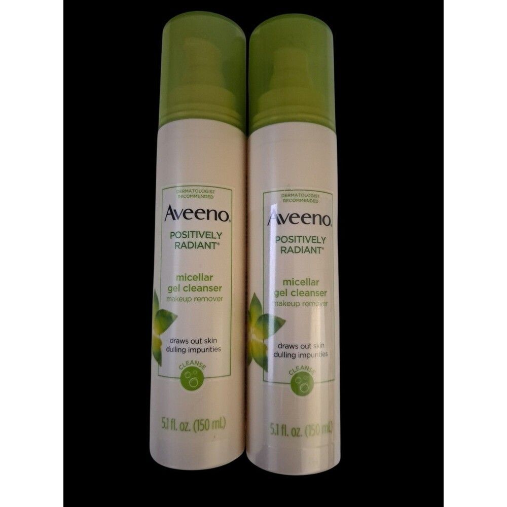Aveeno Positively Radiant Hydrating Micellar Gel Cleanser Makeup Remover 5.1 oz.
